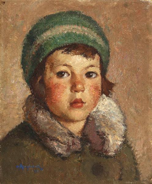 Copil cu beretă verde - Octav Angheluta