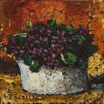 Vase with Violets - Octav Bancila