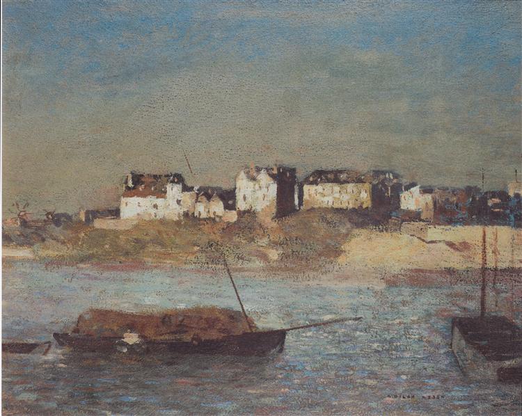 Breton harbour, c.1879 - Одилон Редон
