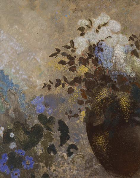Flowers in a Black Vase, c.1909 - Odilon Redon