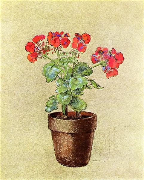 Geraniums, 1902 - Odilon Redon