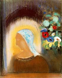 Profile and Flowers - Odilon Redon