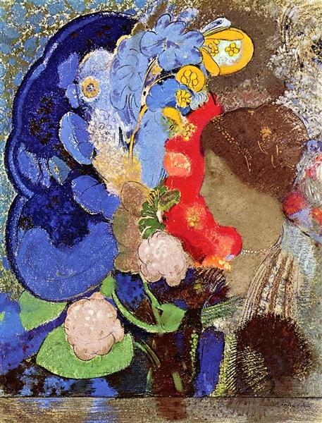 Woman with Flowers, 1903 - 奥迪隆·雷东
