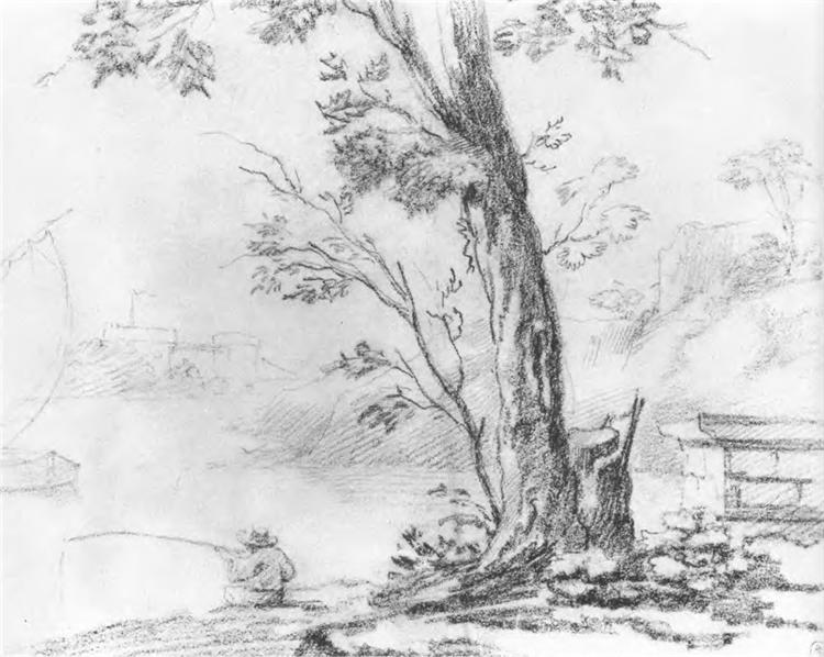 Landscape with Fisherman, 1810 - Орест Кіпренський