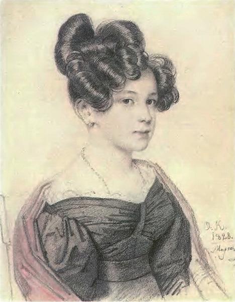Портрет Анны Алексеевны Олениной, 1828 - Орест Кипренский