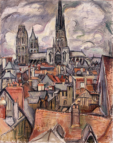 Roofs and Cathedral in Rouen, 1908 - Othon Friesz
