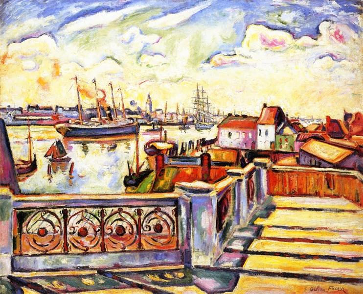 The Port of Anvers, 1906 - Отон Фриез