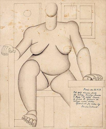 Sitting cubist woman, 1927 - Отто Густав Карлсунд