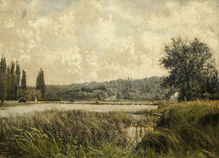 Landscape with a tributary of the Seine, near Paris, 1872 - Pericles Pantazis