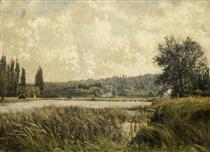 Landscape with a tributary of the Seine, near Paris - Pericles Pantazis