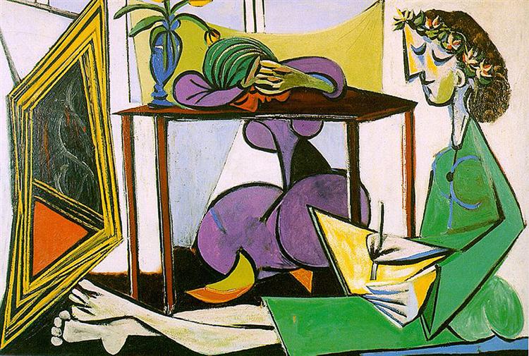 Interior with girl drawing, 1956 - Pablo Picasso