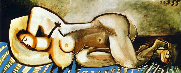 Lying naked woman, 1955 - Пабло Пикассо