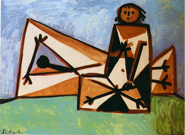 Man and woman on the beach, 1956 - Пабло Пикассо