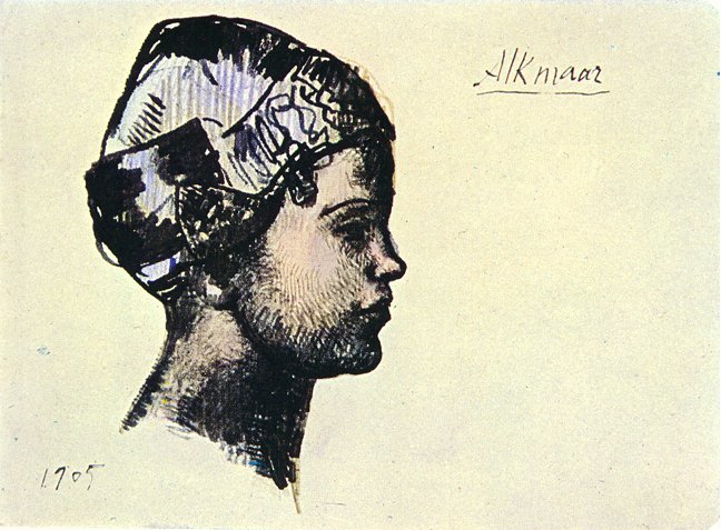 Profile of young dutchwoman, 1905 - 畢卡索