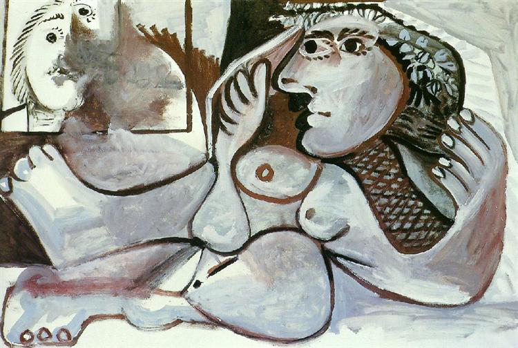 Reclining Nude with wreath, 1970 - Pablo Picasso