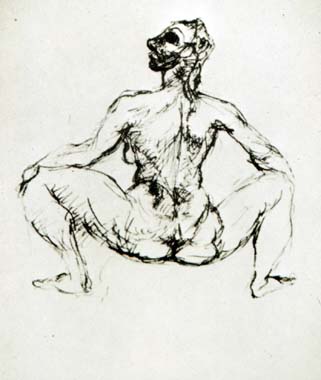 Seated female nude, 1907 - Пабло Пикассо