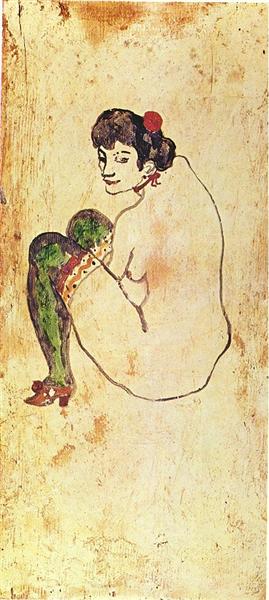 Woman with green stockings, 1902 - 畢卡索