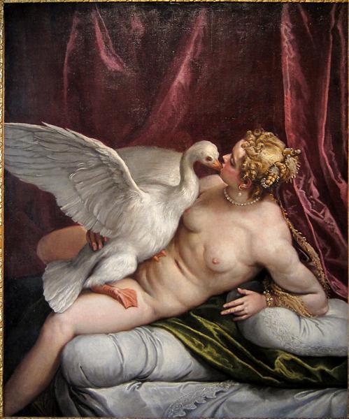 Leda and the Swan in the Palace of Fesch Ajaccio, c.1585 - 委羅内塞