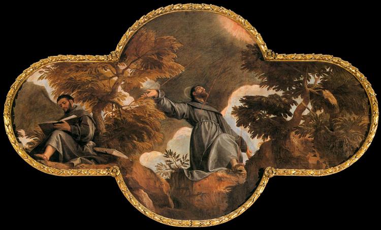 St Francis in Ecstasy, c.1582 - Паоло Веронезе