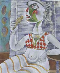 Woman eating bhutta - Paritosh Sen