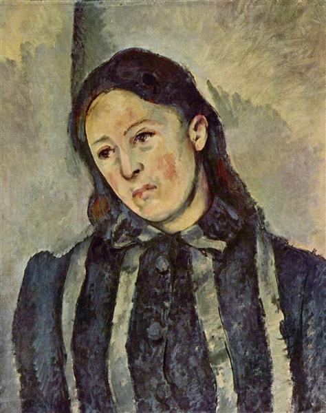 Madame Cezanne with Unbound Hair, c.1887 - Поль Сезанн