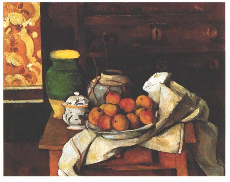 Still life in front of a chest of drawers, 1883 - 1887 - 塞尚