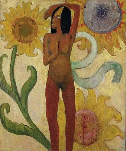 Caribbean Woman, or Female Nude with Sunflowers, 1889 - Paul Gauguin