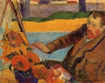 Van Gogh pintando girasoles - Paul Gauguin