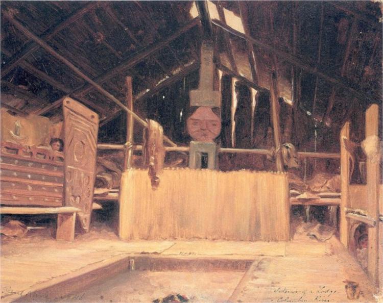 Interior of a Ceremonial Lodge, 1846 - Paul Kane