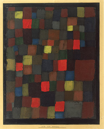 Abstract Colour Harmony in Squares with Vermillion Accents, 1924 - Пауль Клее