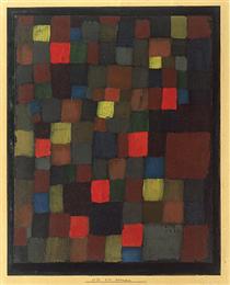 Abstract Colour Harmony in Squares with Vermillion Accents - Paul Klee