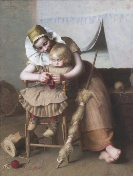 Mothers help, 1883 - Paul Peel