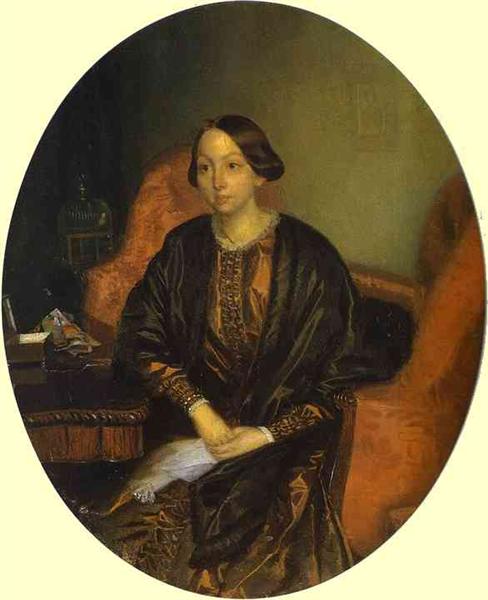 Portrait of Amalia Legrand, 1846 - 1847 - Павло Федотов