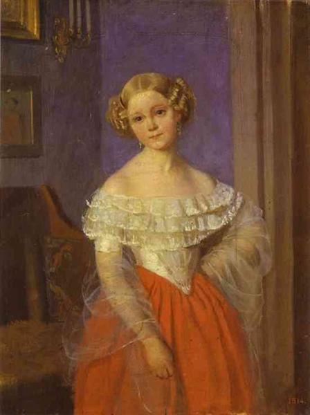 Portrait of Olga Ivanovna Demonkala, 1851 - Павел Федотов