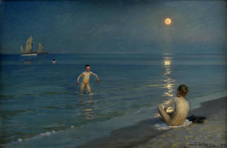 Boys Bathing at Skagen, Summer Evening, 1899 - Peder Severin Kroyer