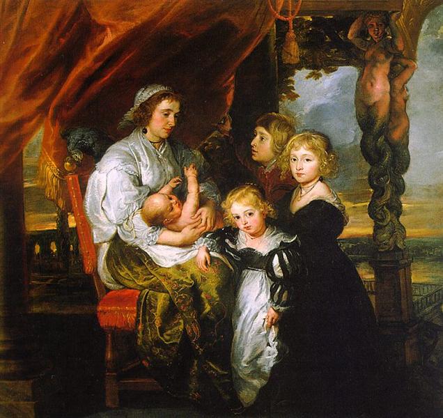 Deborah Kip, Wife of Sir Balthasar Gerbier, and Her Children, 1629 - 1630 - 魯本斯