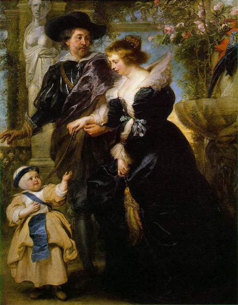 Rubens, his wife Helena Fourment, and their son Peter Paul, c.1639 - Peter Paul Rubens