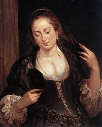 Woman with a Mirror - Pierre Paul Rubens
