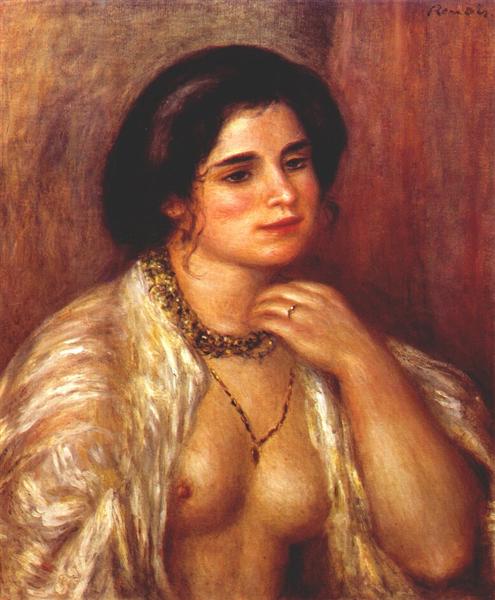 Gabrielle with bare breasts, 1907 - Pierre-Auguste Renoir