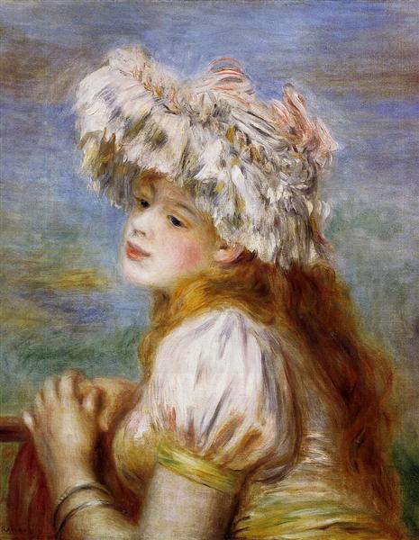 Girl in a Lace Hat, 1891 - 雷諾瓦