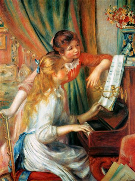 Girls at the Piano, 1892 - 雷諾瓦