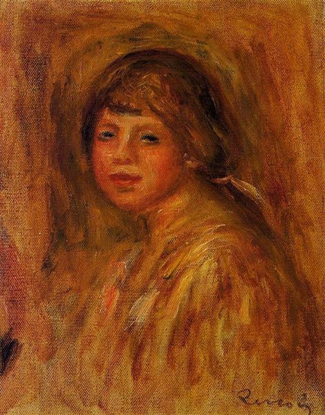 Head of a Young Woman, c.1915 - Pierre-Auguste Renoir