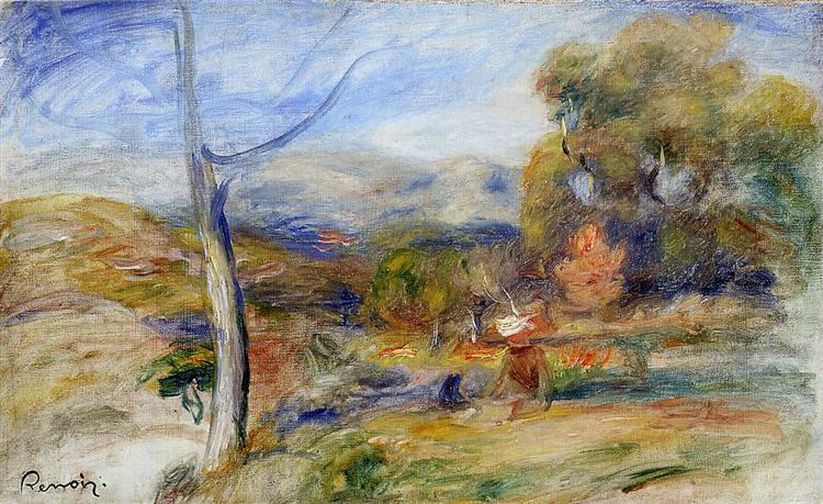 Landscape near Cagnes, c.1910 - 雷諾瓦