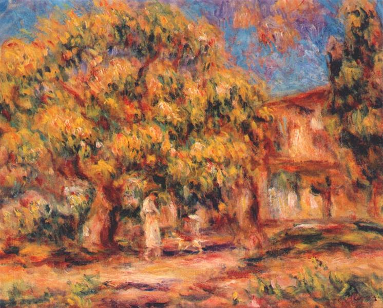 Lime Tree and Farmhouse, c.1919 - Auguste Renoir
