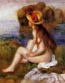 Nude in a Straw Hat - 雷諾瓦