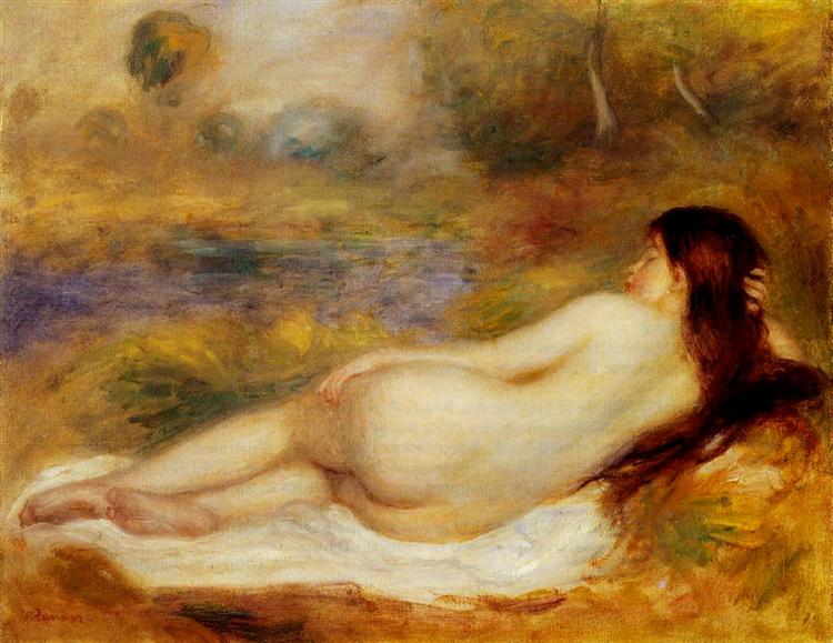 Nude Reclining on the Grass, 1890 - 雷諾瓦
