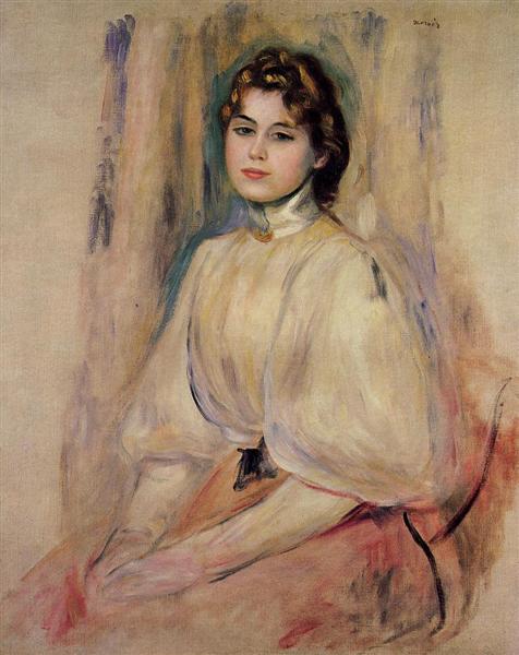 Seated Young Woman, 1890 - 雷諾瓦