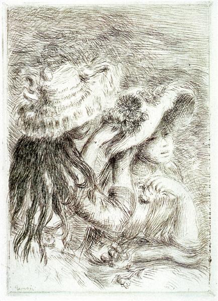 The Hat Pinned, c.1894 - Pierre-Auguste Renoir
