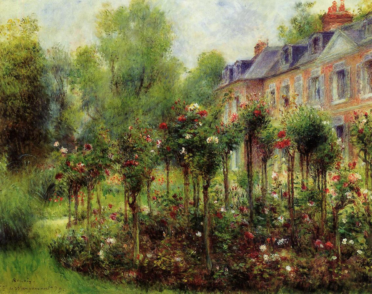 The Rose Garden at Wargemont, 1879 - Pierre-Auguste Renoir - WikiArt.org