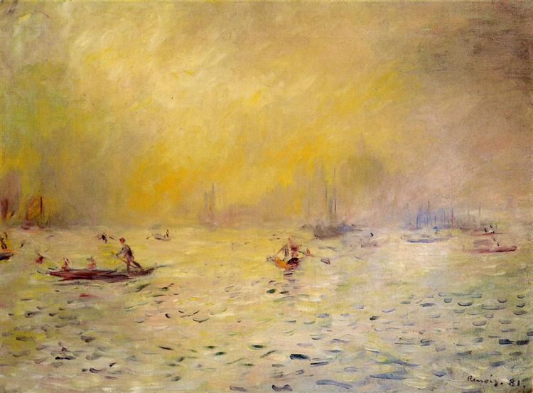 View of Venice, Fog, 1881 - 雷諾瓦